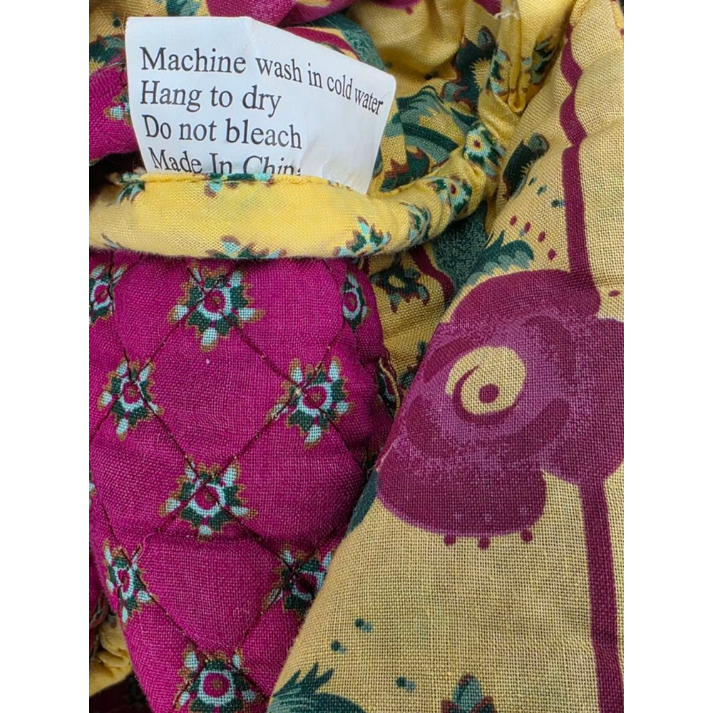 Tinsley Blake Collection Quilted Purse Yellow Pink Floral - Picture 4 of 9
